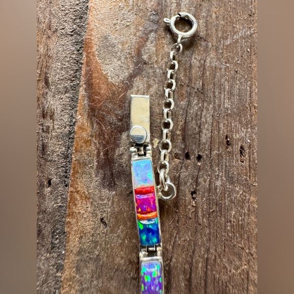 Calvin Begay Multicolor Sterling Silver Bracelet - Picture 5 of 6